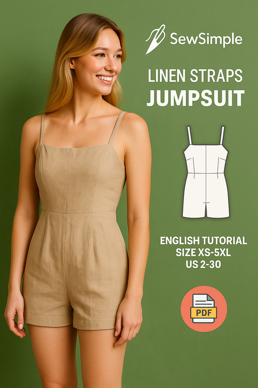 linen jumpsuit pattern, summer playsuit sewing pattern, women’s romper pattern, strappy shorts romper, linen summer outfit, DIY summer playsuit, minimalist jumpsuit, PDF sewing pattern, sewing pattern for linen, women’s casual playsuit, comfortable jumpsuit pattern, vacation romper pattern, beach romper sewing pattern, sewing pattern for loungewear, sewing pattern for women, summer romper pattern, easy linen sewing pattern, DIY vacation outfit, US 2-30 jumpsuit pattern, linen clothes pattern, sewing for beg