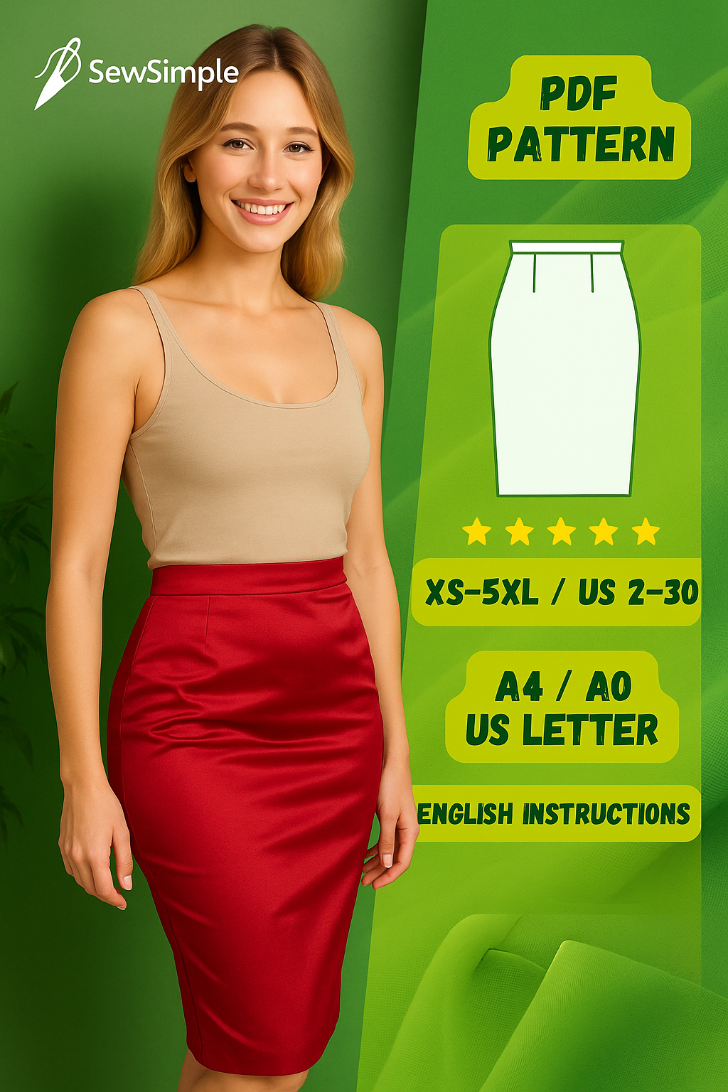 pencil skirt pattern, high-waisted skirt pattern, skirt sewing pattern, easy skirt pattern, PDF skirt pattern, sewing pattern for women, pencil skirt sewing tutorial, high-waisted pencil skirt, skirt pattern XS-5XL, high-waisted pencil skirt PDF, sewing skirt pattern PDF, DIY pencil skirt, pencil skirt sewing instructions, skirt sewing tutorial, formal pencil skirt pattern, sewing pattern for beginners, easy skirt sewing project, skirt pattern for cotton, wool pencil skirt pattern, slim skirt pattern, penci