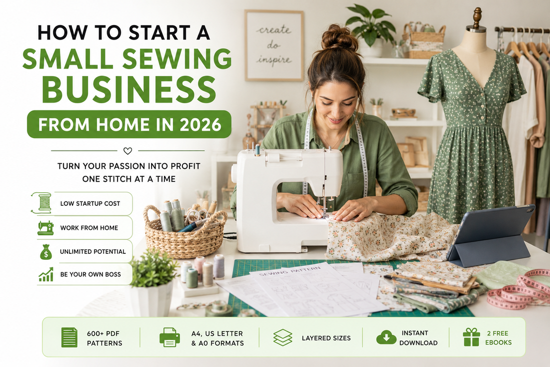 How to start a small sewing business from home in 2026 using PDF sewing patterns and handmade sewing projects