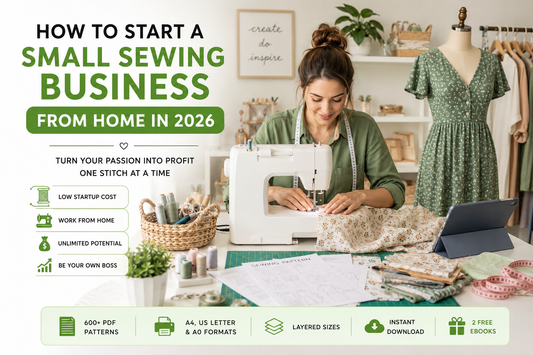 How to start a small sewing business from home in 2026 using PDF sewing patterns and handmade sewing projects