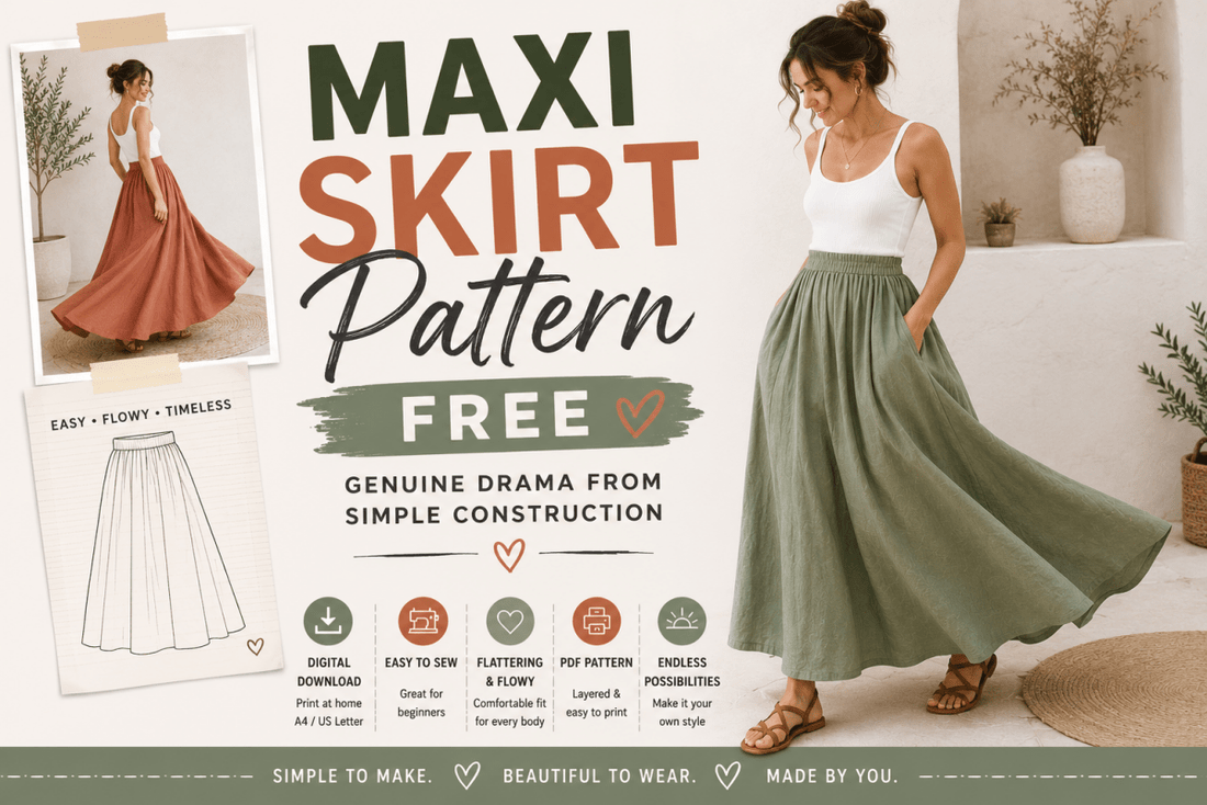 Maxi Skirt Pattern Free: Genuine Drama From Simple Construction
