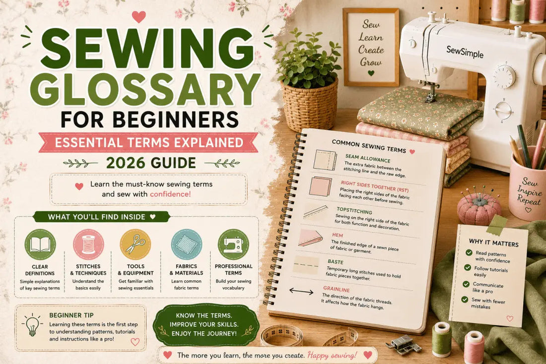 Sewing Glossary for Beginners — Essential Terms Explained 2026