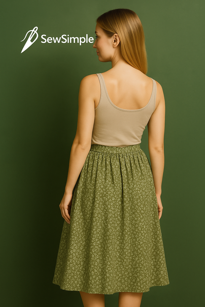Floral green skirt, A-line skirt pattern, vintage boho skirt, cottagecore skirt pattern, midi skirt pattern, floral skirt pattern, lightweight skirt pattern, summer skirt sewing pattern, boho A-line skirt, cottagecore clothing, vintage skirt pattern, everyday wear skirt, women’s floral skirt, DIY midi skirt, sewing skirt pattern, floral cotton skirt, cottagecore fashion, vintage sewing pattern, boho clothing pattern, sewing tutorial skirt, floral summer skirt, beginner skirt pattern, sewing with cotton, sew