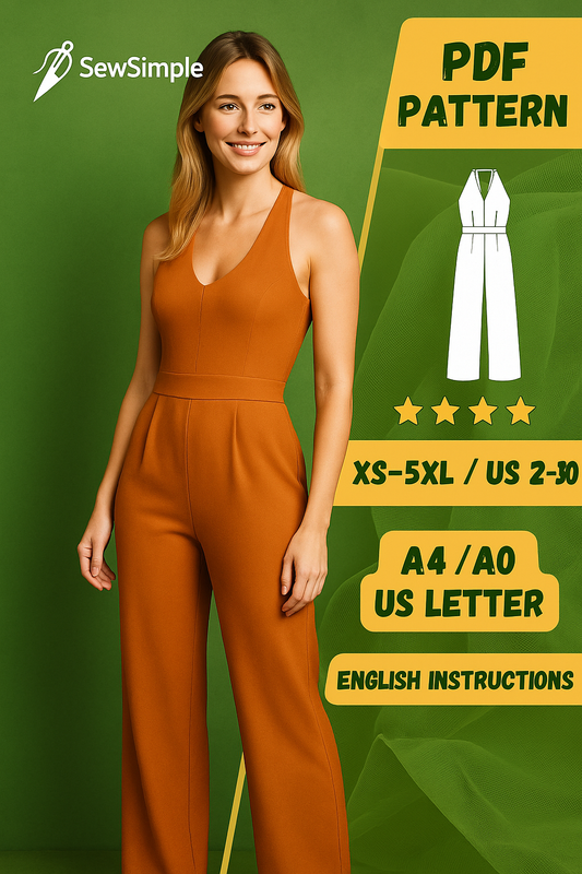 Orange Halter Neck - Wide Leg Pants - Sleeveless Open Back Romper  V-Neck Evening Jumpsuit