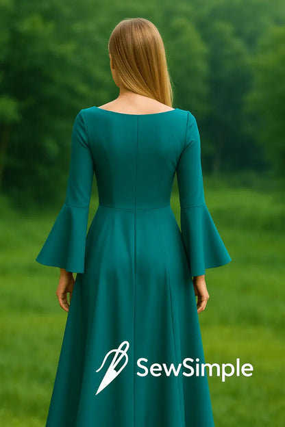 long-sleeve dress sewing pattern, bell sleeve maxi dress, flared sleeve dress pattern, half circle dress sewing, elegant maxi dress, PDF dress pattern, XS-5XL dress pattern, casual formal dress pattern, women's sewing patterns, DIY long-sleeve dress, bell sleeve dress, maxi dress PDF pattern, women’s dress pattern, flared skirt dress, elegant dress pattern, bell sleeve pattern, flared sleeve dress sewing, maxi dress with sleeves, women’s fashion DIY, sewing pattern for beginners, maxi dress tutorial, half c