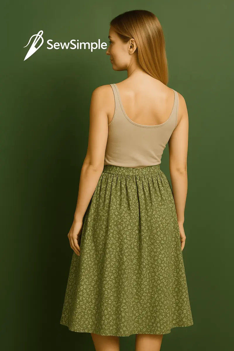 Floral green skirt, A-line skirt pattern, vintage boho skirt, cottagecore skirt pattern, midi skirt pattern, floral skirt pattern, lightweight skirt pattern, summer skirt sewing pattern, boho A-line skirt, cottagecore clothing, vintage skirt pattern, everyday wear skirt, women’s floral skirt, DIY midi skirt, sewing skirt pattern, floral cotton skirt, cottagecore fashion, vintage sewing pattern, boho clothing pattern, sewing tutorial skirt, floral summer skirt, beginner skirt pattern, sewing with cotton, sew
