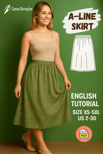 Floral green skirt, A-line skirt pattern, vintage boho skirt, cottagecore skirt pattern, midi skirt pattern, floral skirt pattern, lightweight skirt pattern, summer skirt sewing pattern, boho A-line skirt, cottagecore clothing, vintage skirt pattern, everyday wear skirt, women’s floral skirt, DIY midi skirt, sewing skirt pattern, floral cotton skirt, cottagecore fashion, vintage sewing pattern, boho clothing pattern, sewing tutorial skirt, floral summer skirt, beginner skirt pattern, sewing with cotton, sew