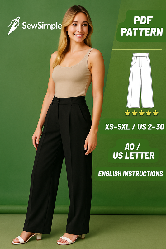 high-waisted wide-leg pants pattern, women’s trousers sewing pattern, elegant wide-leg pants, casual and formal trousers pattern, pleated pants pattern, high-waisted trousers pattern, wide-leg pants pattern, DIY trousers pattern, women’s pleated trousers, high waist pants pattern, sewing pattern XS to 5XL, wide-leg pants for women, elegant pants pattern, women’s pants DIY, pleated wide-leg pants, wide-leg trouser pattern, sewing high-waisted pants, casual trousers pattern, formal trousers pattern, relaxed f
