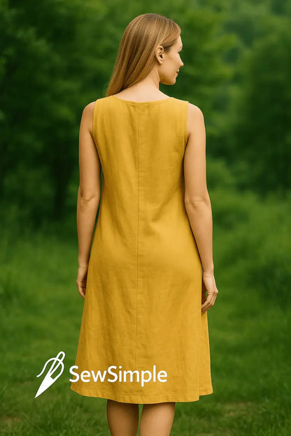 linen dress sewing pattern, summer linen dress pattern, sleeveless A-line dress, beginner-friendly sewing pattern, sewing pattern XS-5XL, casual summer dress pattern, easy linen dress pattern, sewing pattern PDF, DIY linen dress, shift dress pattern, A-line summer dress, comfortable dress pattern, simple dress pattern, linen shift dress, sewing tutorial PDF, summer sewing projects, breathable dress pattern, summer fashion sewing, casual dress pattern, women’s dress pattern, sleeveless dress pattern, sewing 