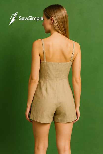linen jumpsuit pattern, summer playsuit sewing pattern, women’s romper pattern, strappy shorts romper, linen summer outfit, DIY summer playsuit, minimalist jumpsuit, PDF sewing pattern, sewing pattern for linen, women’s casual playsuit, comfortable jumpsuit pattern, vacation romper pattern, beach romper sewing pattern, sewing pattern for loungewear, sewing pattern for women, summer romper pattern, easy linen sewing pattern, DIY vacation outfit, US 2-30 jumpsuit pattern, linen clothes pattern, sewing for beg