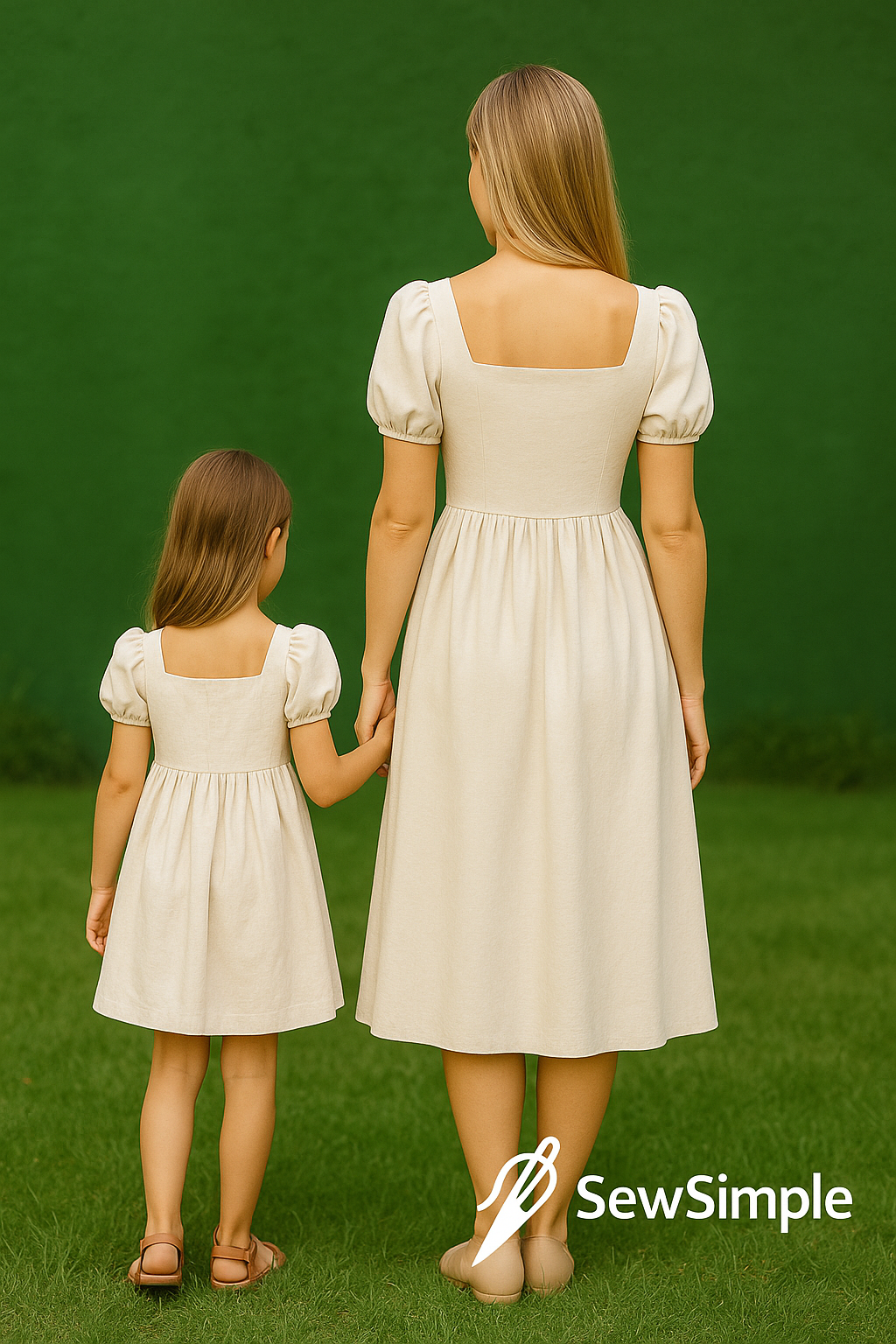 mom and daughter dress pattern, bishop sleeve dress pattern, matching dresses sewing pattern, linen dress pattern, mommy and me dress pattern, XS-5XL dress pattern, PDF dress pattern, square neckline dress, puff sleeve dress, matching outfits for mom and daughter, comfortable dress pattern, special occasion dress pattern, casual dress pattern, sewing pattern for matching outfits, dress pattern for women and kids, DIY matching dresses, handmade dress pattern, versatile dress pattern, custom-made dresses, DIY