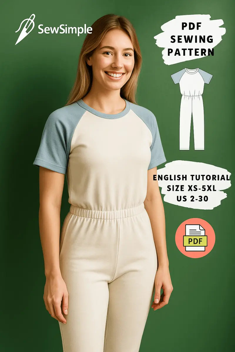 reglan sleeve jumpsuit pattern, women’s jumpsuit pattern, comfy pajama jumpsuit pattern, women’s pajamas sewing pattern, easy jumpsuit pattern, relaxed fit jumpsuit, casual jumpsuit pattern, women’s loungewear sewing pattern, cozy jumpsuit sewing, pajama jumpsuit sewing pattern, jumpsuit PJs, women’s loungewear pattern, jumpsuit with reglan sleeves, beginner sewing pattern jumpsuit, XS to 5XL jumpsuit pattern, pajama sewing pattern, homewear sewing pattern, comfortable jumpsuit pattern, loose fit jumpsuit p