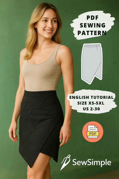 Asymmetrical skirt pattern, high-waist skirt pattern, waistband skirt pattern, sewing skirt pattern, PDF skirt pattern, sewing pattern PDF, asymmetrical sewing pattern, beginner skirt pattern, waist skirt pattern, A-line skirt, fashion DIY pattern, high-waist sewing pattern, skirt sewing tutorial, US letter skirt pattern, A4 skirt pattern, A0 skirt pattern, beginner sewing instructions, skirt for beginners, women’s skirt pattern, custom skirt pattern, high-waist waistband skirt, sewing with cotton, sewing w