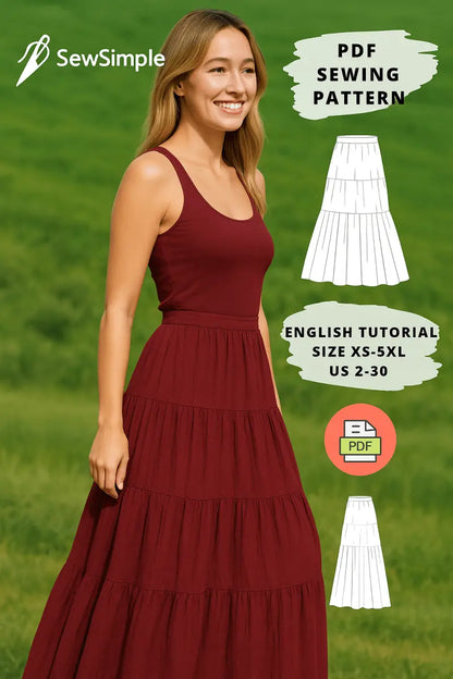 tiered maxi skirt pattern, boho skirt pattern, gypsy skirt sewing pattern, gathered maxi skirt, bohemian maxi skirt, maxi skirt with waistband, boho chic sewing pattern, elastic waistband skirt, boho tiered skirt, tiered skirt with waistband, boho maxi skirt pattern, gathered boho skirt, easy maxi skirt pattern, women’s tiered skirt, boho sewing pattern, maxi skirt pattern for summer, tiered skirt tutorial, bohemian gathered skirt, boho festival skirt pattern, sewing maxi skirt pattern, elastic waist skirt,
